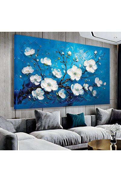 EMYA HOME Εκτύπωση σε καμβά λευκά λουλούδια