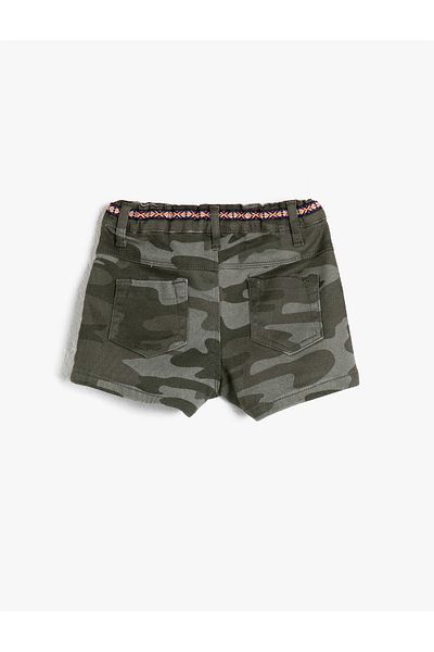 Koton Gabardine Shorts - Camouflage Pattern