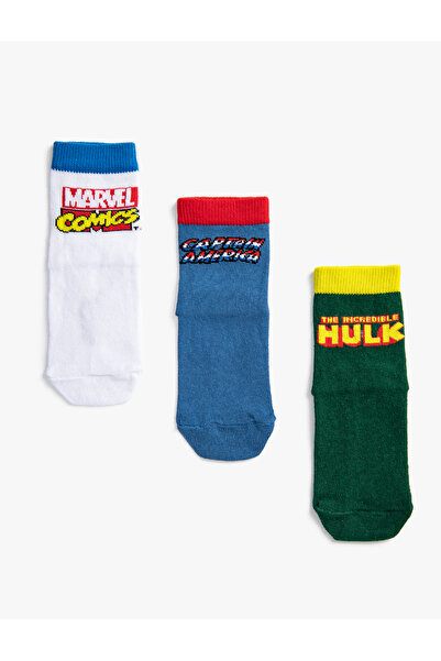Koton Комплект от 3 лицензирани чорапа с щампа Marvel