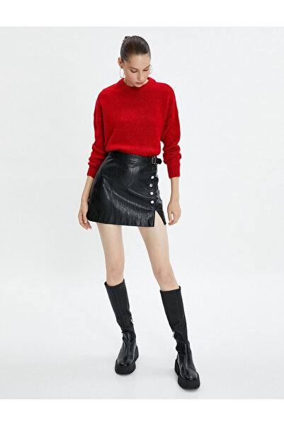 Koton Basic Triko Kazak Yuvarlak Yaka Uzun Kollu