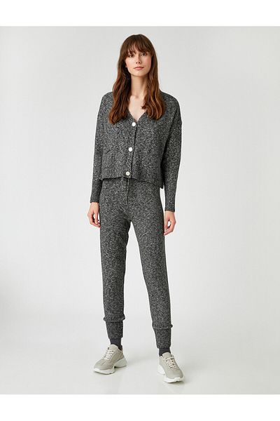 Koton High Waist Lace-Up Knitwear Jogger Trousers
