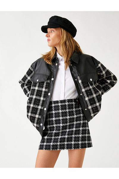 Koton Faux Leather Detailed Shacket