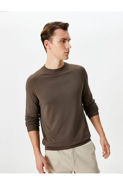 Koton Basic Sweater Knitwear Stand Collar Long Sleeve