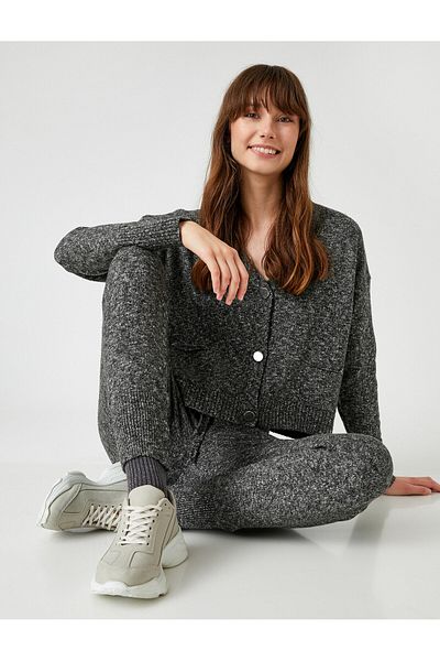 Koton High Waist Lace-Up Knitwear Jogger Trousers