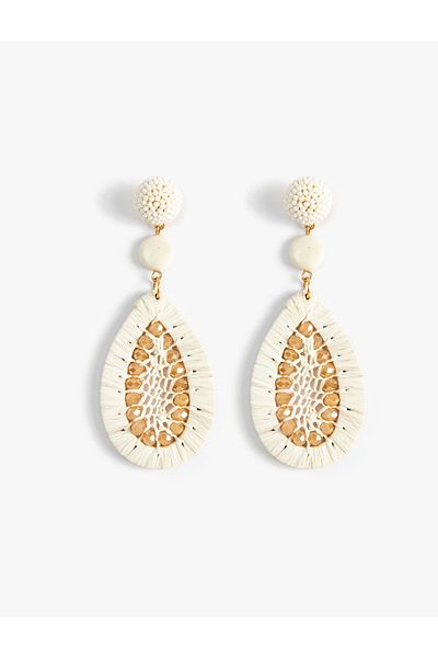 Koton Wicker Earrings Dangle Beaded Geometric Shape