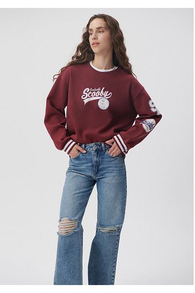 Mavi Scooby Doo Printed Claret Red Sweatshirt 1S10031-85493