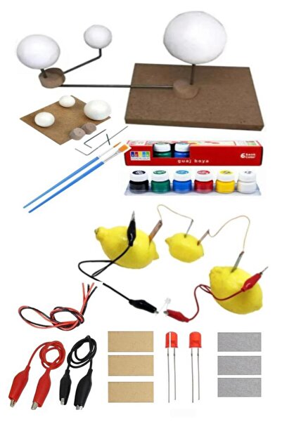 Artlantis Dünya Güneş Ay Deney Seti ve Limon Deney Seti 1 Paket Guaj Boya 6 R...