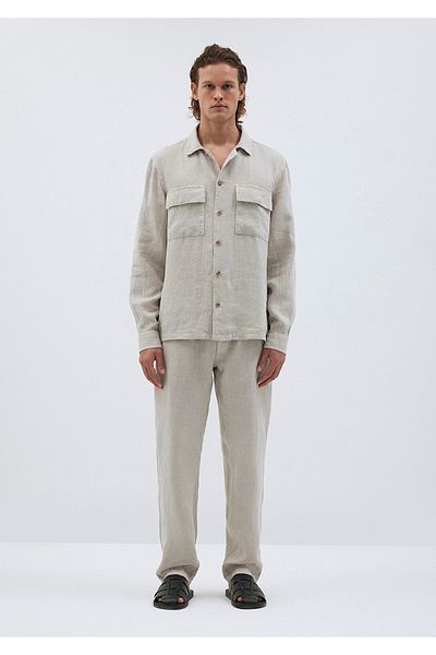 Mavi Linen Beige Shirt with Pockets Regular Fit / Regular Fit 0211009 -70144