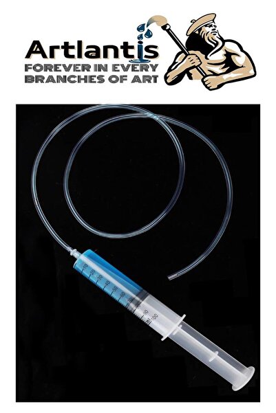 Artlantis Plastik Şırınga Hortumlu Büyük 60 ml 2 Paket Sıvı Emme Enjektörü Okul Deney Evcil Hayvan Besleme