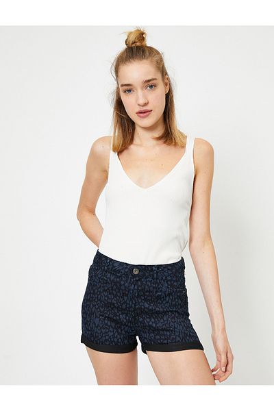Koton Women's Navy Blue Shorts 9YAK47496MD
