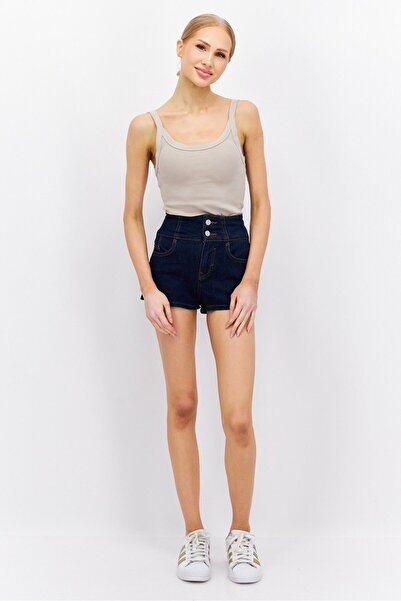 Esprit Women Washed Denim Shorts, Navy