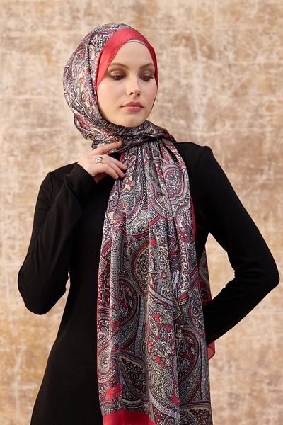 İpekhan Coral Indian Voile Shawl - 5003-08