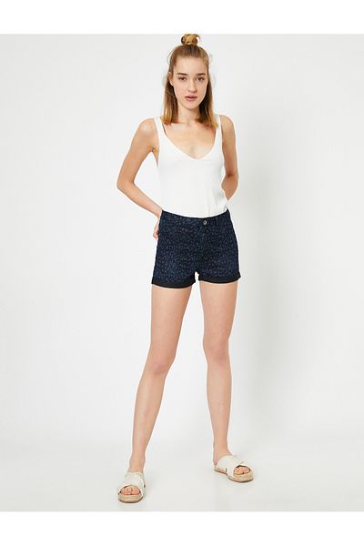 Koton Women's Navy Blue Shorts 9YAK47496MD