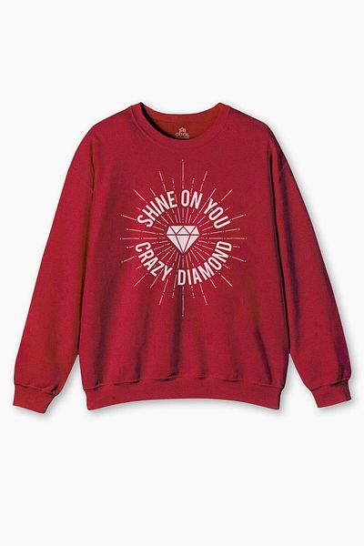 so cool Pink Floyd Printed - Shine on You Crazy Diamond Crew Neck Sweatshirt