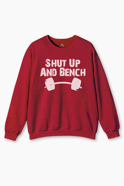 so cool Мъжки зимен червен суитшърт - Halter, Shut Up And Bench Gym Fitness