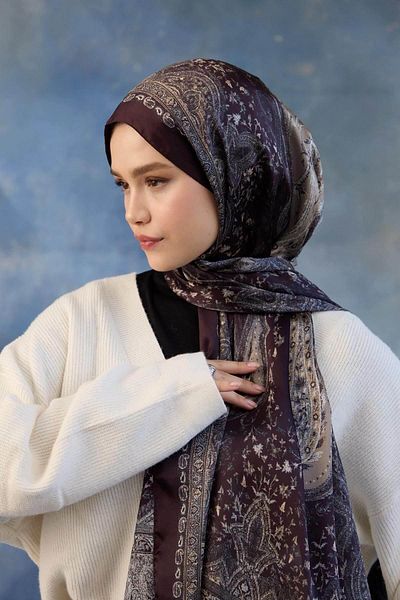 İpekhan Σάλι Ινδικού Voile Plum - 5002-15