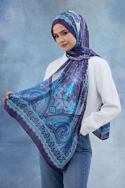 İpekhan Μωβ ινδικό σάλι Voile - 5006-08