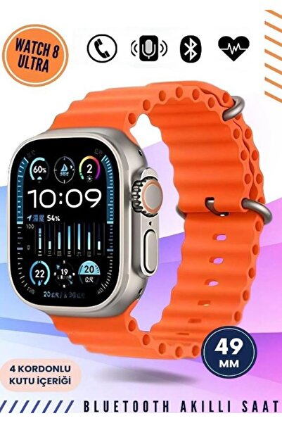 JOYTECH Watch 8 Ultra 4 Kordonlu Akıllı Saat Ios Android Uyumlu Türkçe Smartw...