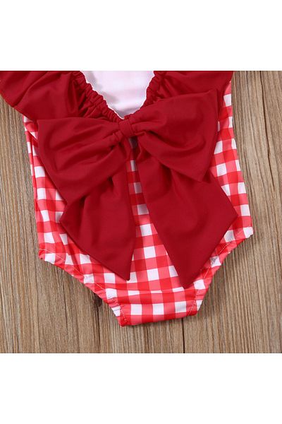OEM Red checkered swimsuit with Drool headband