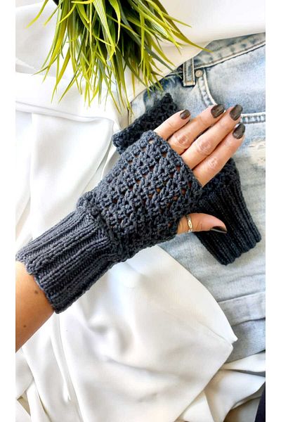 ZeynDesign Trendy Smoked Fingerless Gloves