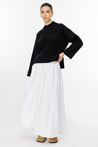 Hooopstore High Collar Black Sweater