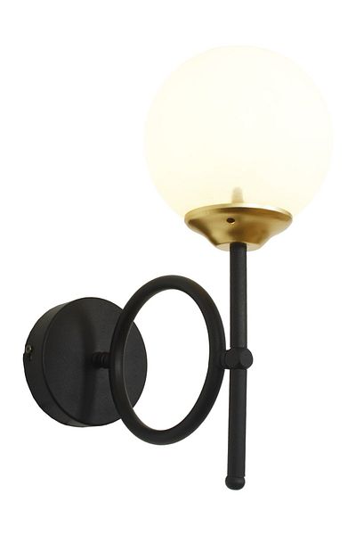 Taşcan Aydınlatma Alto Single Black and White Glass Sconce
