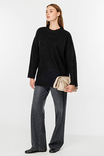 Hooopstore Teddy Textured Black Sweater