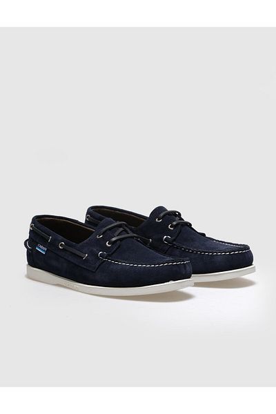 Cabani Genuine Leather Navy Blue Suede Men's Casual Shoes