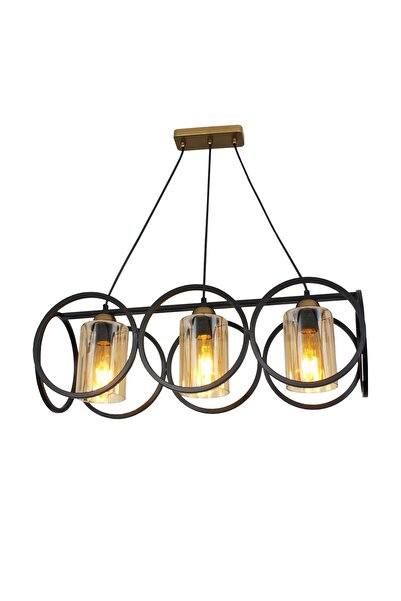 Taşcan Aydınlatma Vegas 3 Lü Siyah Sarkıt Avize-boru C.