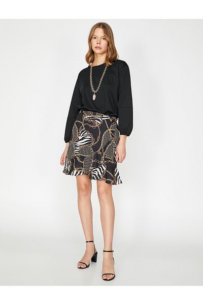 Koton Women's Black Skirt 9YAK72104UW
