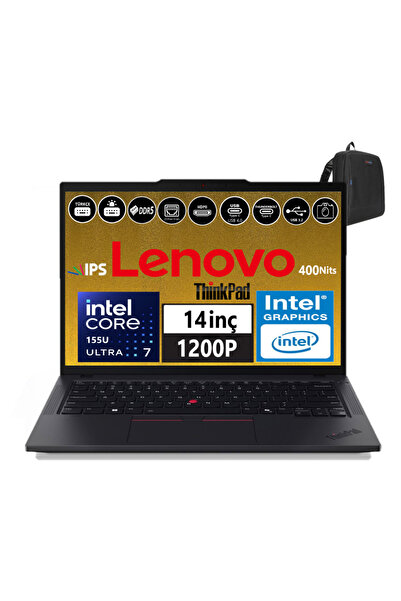 LENOVO Thinkpad T14 G5 Ultra 7 155U 32GB Ddr5 512GB SSD 14" Wuxga 400NİTS IPS Freedos W21ML008MTX07