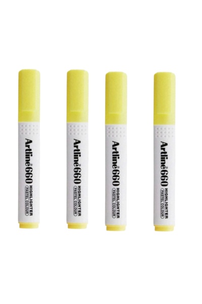 artline ARTLINE 660 - 1.0-4.0MM Highlighter Cut Point Yellow 4 Pieces