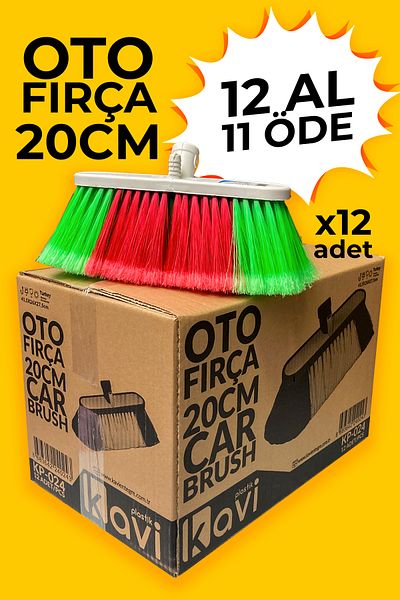 Kavi Entegre Plastik 20cm Set of 12 Automobile Wash and Hose Inlet Brushes