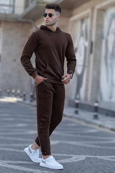 BayBayan Ανδρικό σετ φόρμας χωρίς στάμπα, ίσιο oversize με ελαστικά πόδια