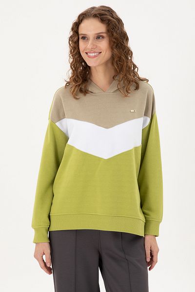 U.S. Polo Assn. Women's Pistachio Green Hooded Sweatshirt 50297376 -Vr087