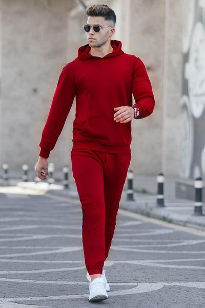 BayBayan Ανδρικό σετ φόρμας χωρίς στάμπα, ίσιο oversize με ελαστικά πόδια