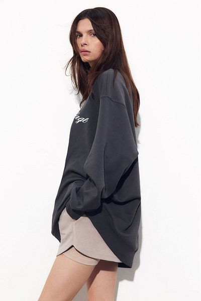 The Champ Clothing Smoked Crew Neck Polar Jardin Du Village Text Printed Oversize φούτερ
