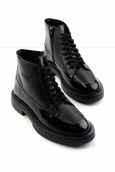 Bambi Mat Siyah Leather Erkek Bot & Bootie E02600024003