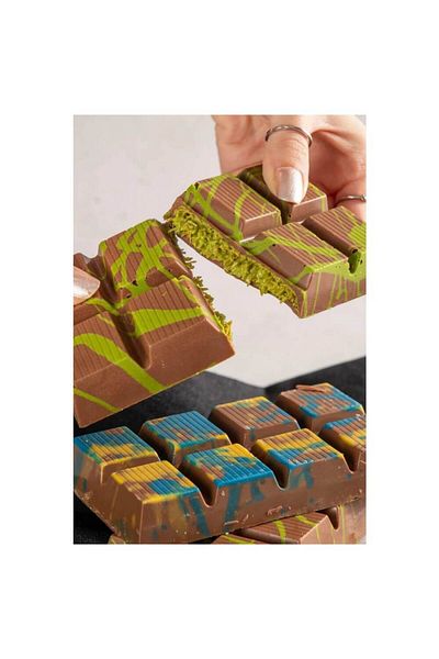 Piev 2Pcs Famous Dubai Chocolate - Silicone Mold, 8 Compartments