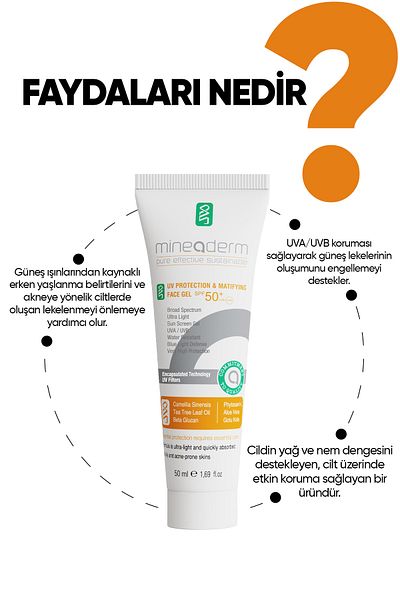 mineaderm Anti-Acne and Mattifying Sunscreen Sp 50+/uv Protection & Matifying Face Gel Spf 50+