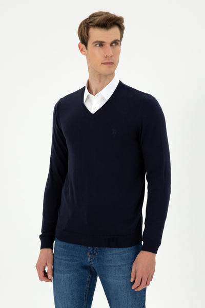 U.S. Polo Assn. سترة أساسية باللون الأزرق الداكن للرجال 50294764 -VR033