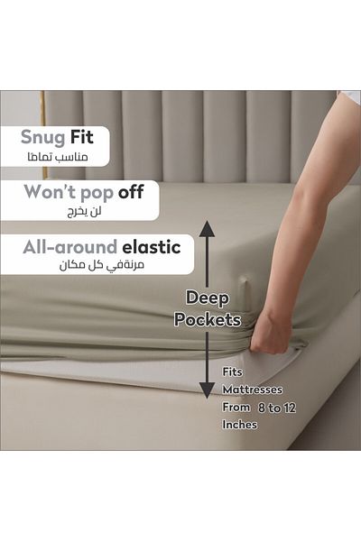 Donetella Fitted Sheet - Fits 120x200 Cm Single Size 2 Pcs - 30 Cm Deep Pocket