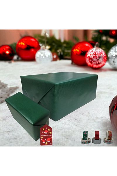 roco paper Italian Kraft Dark Green Gift Wrapping Paper - No:560 70X200 cm