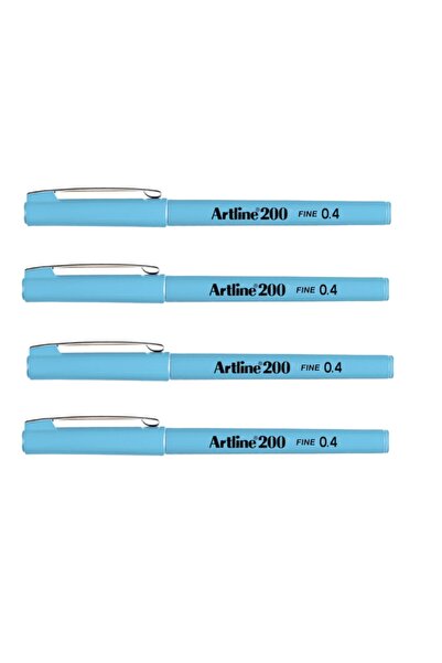 artline ARTLINE 200N - قلم كتابة فاين، أزرق سماوي، 4 قطع