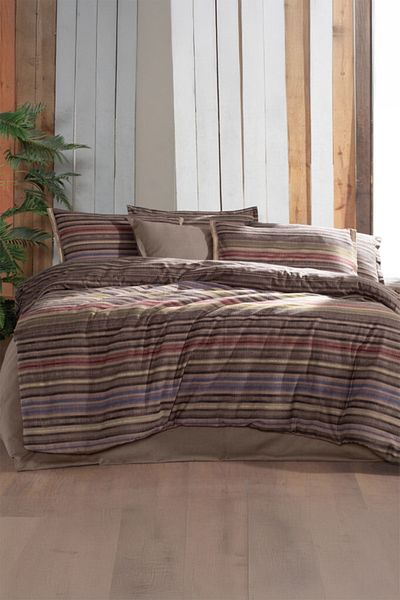 Sarev Σετ Παπλωματοθήκη Fauna Brown 100% Cotton Flannel Διπλό