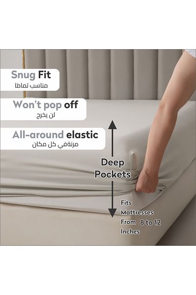 Donetella Fitted Sheet - Fits 120x200 Cm Single Size 2 Pcs - 30 Cm Deep Pocket