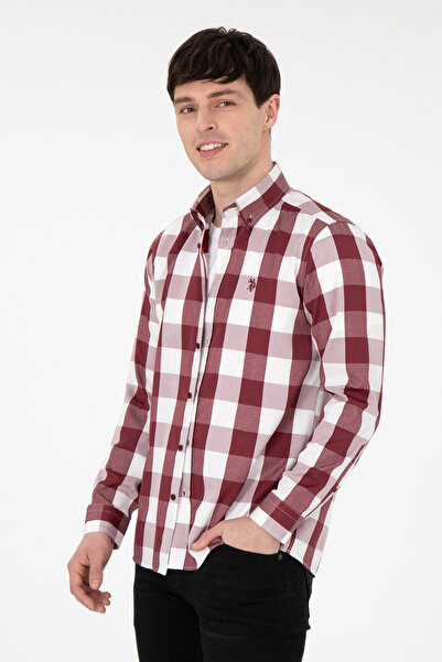 U.S. Polo Assn. Erkek Bordo Uzun Kollu Gömlek 50296595-VR014
