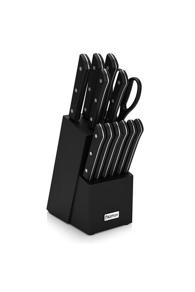 Fissman 13-Piece Knife Set Yasumoto with Wooden Block X30Cr13 Steel