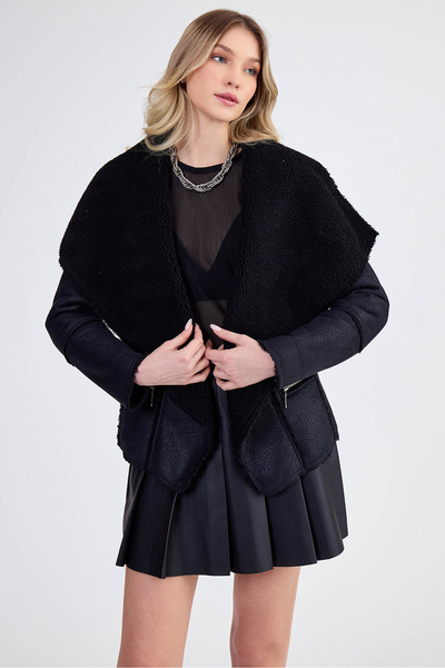 Vitrin Μπουφάν Nubuck με γούνινο γιακά εσωτερικά