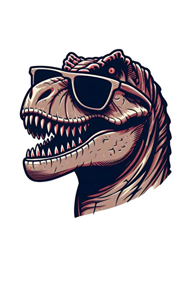 MegaSticker ملصق رائع على شكل ديناصور تريكس مع نظارات - 13 × 11 سم للسيارة وا...